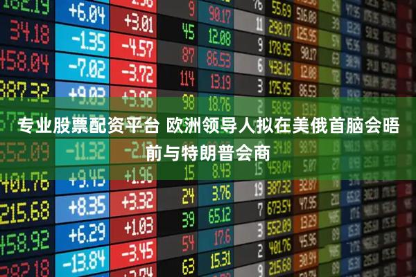 专业股票配资平台 欧洲领导人拟在美俄首脑会晤前与特朗普会商