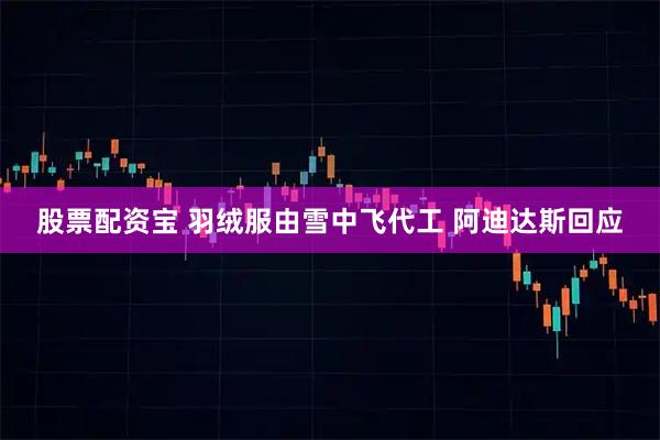 股票配资宝 羽绒服由雪中飞代工 阿迪达斯回应